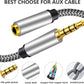 Male to Female Audio Cable 3Ft,Tan QY Male to Female for Phone Headphone Conversion Cord 3.5mm 4 Pole Audio Adapter for Tablet/PC/ PS4 and More (3Ft, Silver)