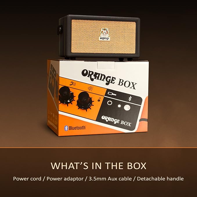 Orange Box - Portable Bluetooth Speaker Delivering Studio Audio Sound, 15M Range, 50W RMS Power, Long Battery Life, iOS & Android Connectivity - Great for Picnics, Festivals, BBQs and Holidays