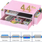 Desk Organizer and Accessories, Computer Monitor Stand Riser with Drawer and 2 Pen Holders, Office Desk Accessories & Workspace Organizers for Office Supplies (Pink)