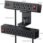 Dual Layer Desk Clamp Power Strip Surge Protector, Under Desk Power Strip with 10AC Outlets & 3 USB(20W USB-C), Desktop Edge Mount Charging Station, 6 Ft Extension Cord for Office Home (ETL Listed)