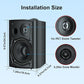 Herdio 5.25 Inches 600 Watts Passive Indoor Outdoor Speakers Wired Waterproof,Wall Mount Speakers with Loud Volume Suitable for Patio,Garden Home Theater,Black (2 Pairs)
