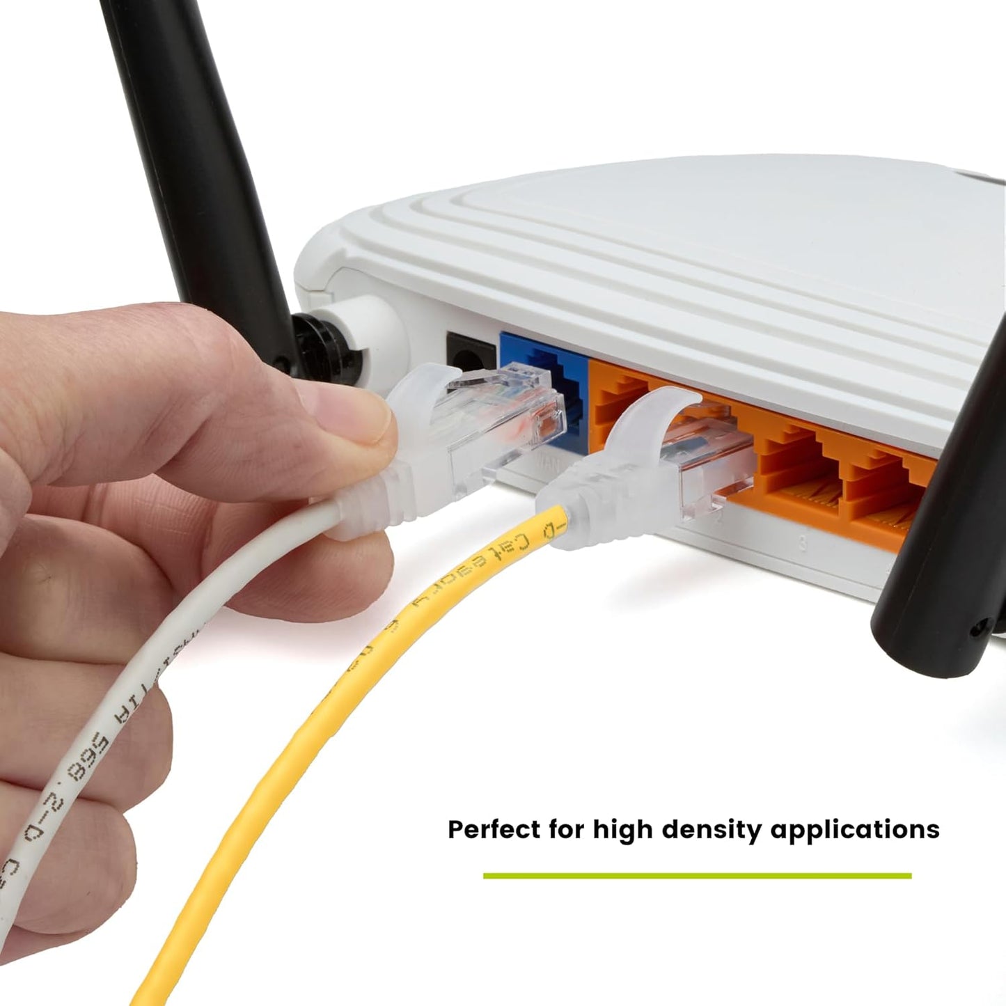 TRUECABLE Cat6 Component Rated Patch Cable, Unshielded (U/UTP), 10ft, Yellow, 28AWG Solid Copper, Snagless 10G High-Speed Ethernet Cable, PoE++ 4PPoE 100W, UL Listed, RoHS-3, 5 Pack