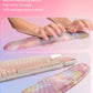 Hokafenle 2in1 Combination, Wave Keyboard Wrist Rest and Ergonomic Curvature Mouse Pad Wrist Support for Relieve Wrist Pain, Filled with Soft Cushion Memory Foam, Golden Pink Marble