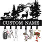 Personalized Deer Key Holder Wall Mount, Custom Metal Key Rack Key Holder with Name, Deer Cabin Wall Keys Hanger with Hooks for Entryway, Front Door, Hallway, Kitchen, Living Room