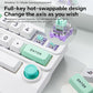 Adventurers W909 Wireless RGB Mechanical Numeric Keypad, Hot-Swappable, Macro-Programmable Numpad, Joystick & Knob Control for PC/Tablet/Laptop/Phone, Tri-Mode Connectivity (White)