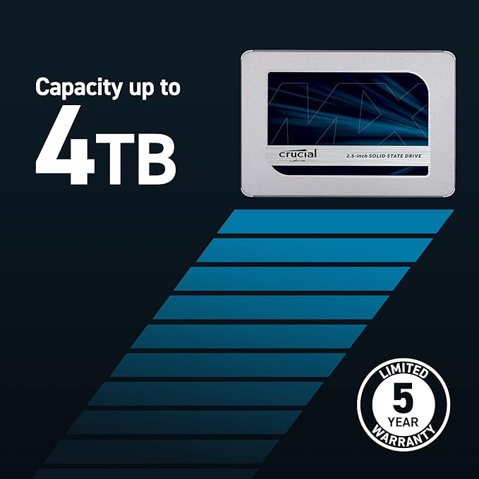 Crucial MX500 1TB 3D NAND SATA 2.5 Inch Internal SSD, up to 560MB/s - CT1000MX500SSD1