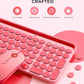 seenda Bluetooth Keyboard and Mouse for iPad, CTU-301 Multi-Device Bluetooth + 2.4G Wireless Keyboard Mouse with Tablet Holder for MacBook/Windows Computer, iOS/Andriod Tablet Phone, Coral Pink