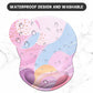 ITNRSIIET Ergonomic Mouse Pad with Gel Wrist Support Small Wrist Rest Smooth Surface Non-Slip PU Base Comfortable Office Supplies Pain Relief, 8.7 x 7.2 inches, Art Style Pattern