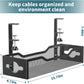 Under Desk Cable Management Tray Black, Litwaro Cable Management Under Desk No Drill, Cable Organizer with Clamp for Wire Management, Cord Organizer No Damage to Desk for Office, Home