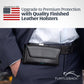 Turtleback Belt Clip for iPhone 16 Pro, 16e, 15 pro 14 Pro 13 Pro -Small- Fits w/Slim MagSafe Style Cases - Premium Black Leather, Horizontal Belt Holder, Magnetic Closure HD Rotating Belt Clip