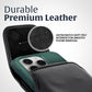 Turtleback Belt Clip for iPhone 16 Pro Max, 15 Pro Max, 14 Pro Max -Medium- Fits w/Shockproof Commuter Style Cases, Premium Black Leather Vertical Belt Holder, Magnetic Closure HD Rotating Clip