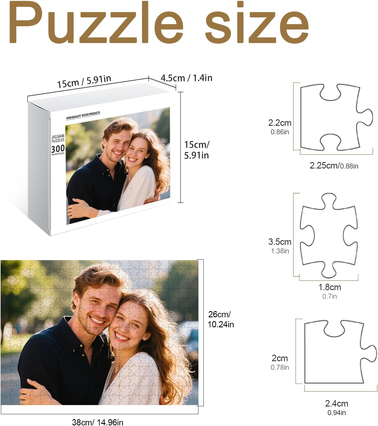 Personalized Photo Puzzle with Glossy Finish – Custom Jigsaw Puzzle 120/200/300/500/1000/1500 Pieces for Family, Couples, Pets, Birthdays, and Weddings (300-Horizontal)