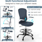 Drafting Chair, Tall Office Chair with Flip-up Armrests Executive Ergonomic Computer Standing Desk Chair, Office Drafting Chair with Lumbar Support and Adjustable Footrest Ring