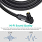 EMK 90 Degree Toslink Optical Cable 360 Degree Free-Rotating Plug Fiber Optic Cable S/PDIF Toslink Male to Male Cable for Home Theater, Sound Bar, TV, PS4, Xbox,Grey (25ft/7.6m)