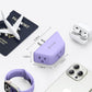 TROND Purple Outlet Extender - Plug Splitter with 3-Prong Grounded Sockets, 3 Way Angled Outlet Adapter, Wall Plug Expander, Cruise Ship Essentials, Compact and Practical for Travel Home Decoration