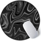 ITNRSIIET Round Mouse Pad with Stitched Edge Premium-Textured Waterproof Non-Slip Rubber Base Desktop Protection Mat Diameter 8.7 inches, Abstract Black and White
