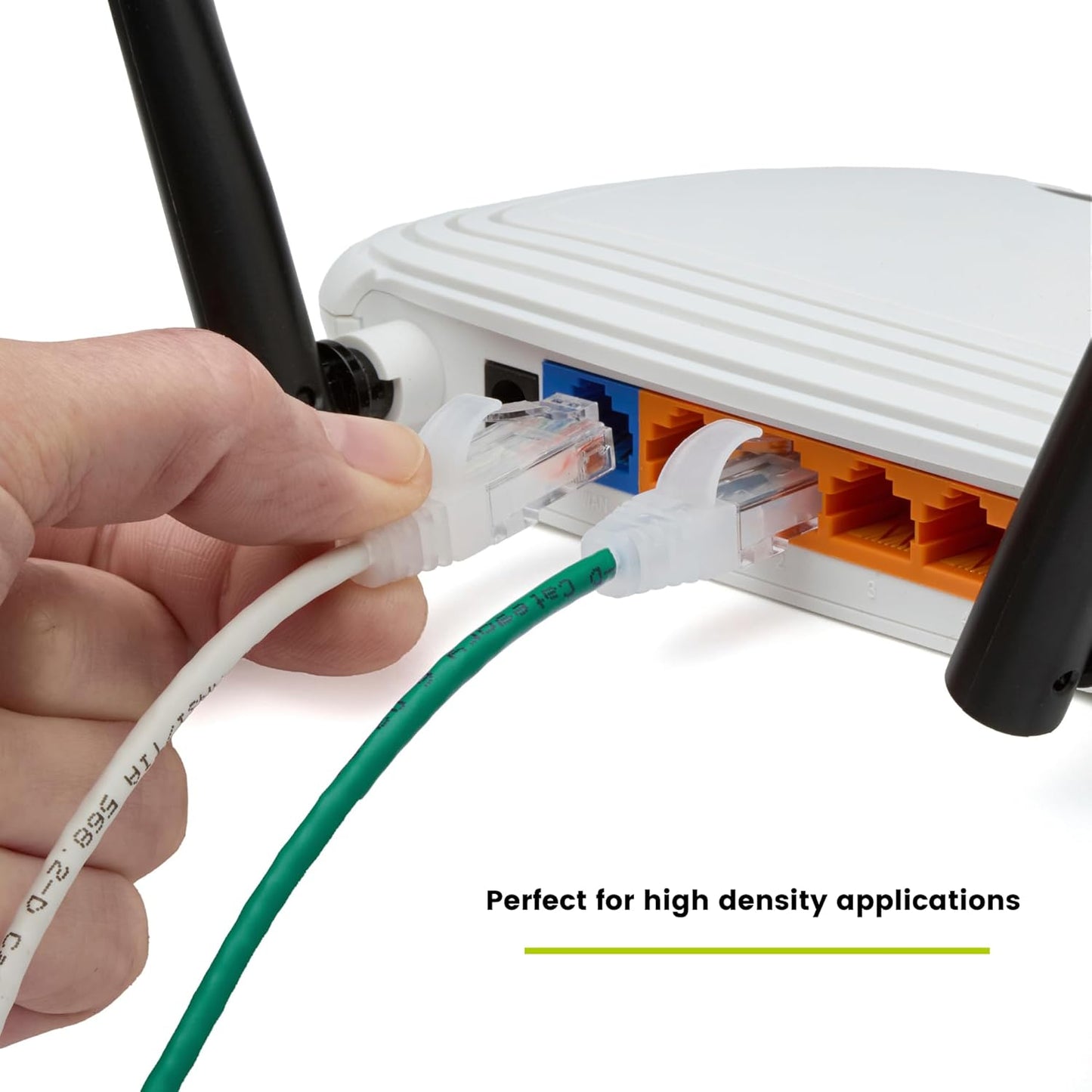 TRUECABLE Cat6 Component Rated Patch Cable, Unshielded (U/UTP), 7ft, Green, 28AWG Solid Copper, Snagless 10G High-Speed Ethernet Cable, PoE++ 4PPoE 100W, UL Listed, RoHS-3, 1 Pack