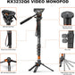Professional Camera Monopod with Feet, 73.2 inch Aluminum Portable Travel Video Monopod with Removable Tripod Stand Base, Max Load 22 Lbs, New Q6 Fluid Head for DJI RS4 Manfrotto