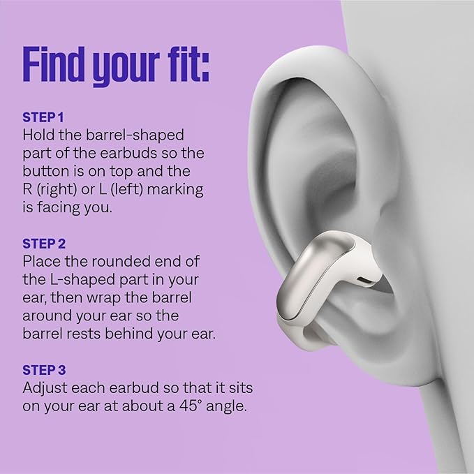 Bose Ultra Open Earbuds - Bluetooth Open Ear Earbuds with OpenAudio for Awareness, Clip-On Design for Comfort, Water Resistant, Up to 48 Hrs of Playtime, Black