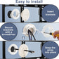 Wire Hiders for TV on Wall, 3in Off White in Wall Cable Management Kit, YCLYC Cable Hider Wall Grommets for Cables, Wire Hider Wall to Install Includes 4 Pass Brackets and 1 Hole Saw Drill