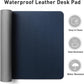 Aothia Leather Desk Pad Protector, Mouse Pad, Office Desk Mat, Non-Slip PU Leather Desk Blotter, Laptop Desk Pad, Waterproof Desk Writing Pad for Office and Home(Dark Blue,31.5" x 15.7")