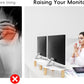 Dual Monitor Stand Riser,Rainbow Cloud Desktop Computer Stand for 2 Monitors,Adjustable Length and Angle Multifunctional Desktop Organizer Stand for Laptop, PC, Computer, Printer,White