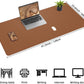 Leather Desk pad Protector, Large Desk mat with Natural Cork & PU Leather,Mouse pad,Non-Slip Office Desk Mat,Waterproof Desk Writing Pad for Office and Home (47in*23.7in, Brown)