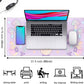 Kawaii Purple Desk Mat,Cute Witchy Elements Mouse Pad, Desk Pad Mystical Goth,XXL Gamig Desktop Mat,Extended Keyboard Mousepad Large for Computer Laptop,Girl Gamer Desk Decor 31.5''x15.7''