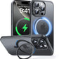 MAGIC JOHN 360° Rotatable Magnetic Invisible Stand for iPhone 16 Pro Max Case [Camera Control Button] [Compatible with MagSafe] 16FT Shockproof for iPhone 16 Pro Max Case with Kickstand, Black