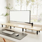 Large Extra Long Monitor Stand Riser 43.7in,Dual Monitor Riser, Wide TV Stand for 2 Monitors, Wood & Steel Leg Adjustable Height Desktop Riser, Home Office Organization. (Natural)