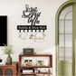 Personalized Coffee Key Holder Wall Mount, Custom Metal Key Rack Key Holder with Name, Deer Cabin Wall Keys Hanger with Hooks for Entryway, Front Door, Hallway, Kitchen, Living Room