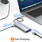 NOVOO USB C Docking Station Dual Monitor for Laptop, 14 in 1 Hub Adapter Thunderbolt 3 to Dual 4K60 HDMI+8K30 DP USB C/A Data 100W PD RJ45 SD/TF