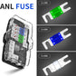 Fused Power Distribution Block Car Audio Fused Distribution Block 12V 0/4 Gauge 4 Way MIDI (Mini-ANL) Fuse Block for Auto Boat UTV Stereo Amp