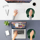 ITNRSIIET Ergonomic Mouse Pad with Wider Memory Foam Wrist Rest +17% - Curved Cushion Reduces Pressure 20%, Pain Relief, Non-Slip, Smooth, Cute Colors, 9.85 x 9 in, Deep Green Gradient