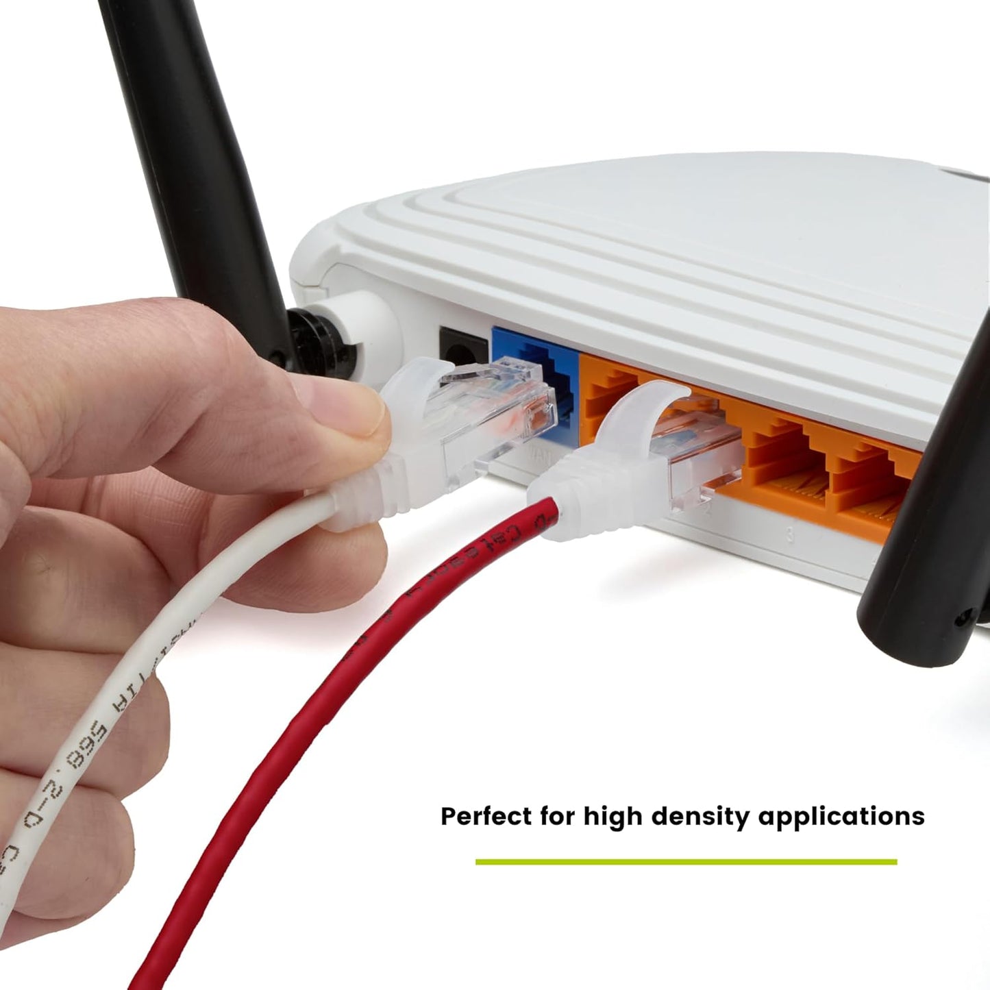 TRUECABLE Cat6 Component Rated Patch Cable, Unshielded (U/UTP), 2ft, Red, 28AWG Solid Copper, Snagless 10G High-Speed Ethernet Cable, PoE++ 4PPoE 100W, UL Listed, RoHS-3, 1 Pack