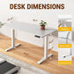 Veken 55 Inch Large Electric Standing Desk,Sit to Stand Up, Heights Adjustable, Work Home Office Computer Table for Study, Walking Pad, Writing, and Games, Wooden Desktop Desks, White