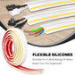10ft Large White Floor Cord Cover, Self-2" (W) x 0.6"(H), Cable Cavity:0.8"(W) x 0.4"(H), Adhesive Power Cable Protector, Silicone Cord Protector, Cord Management, Cord Concealer and Cable Hider