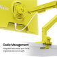 Pixio PS1S Wave Yellow Single Monitor Arm Stand Desk Mount - Fits up to 32 inches Monitors and up to 19.8lbs. VESA Compatibility and Integrated Cable Management