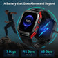 AMAZTIM Smart Watch, 60 Days Extra-Long Battery, 50M Waterproof, Rugged Military Bluetooth Call(Answer/Dial Calls), 1.85" Ultra Large HD Display, AI Voice Assistant, Compatible for Android and iOS-Red