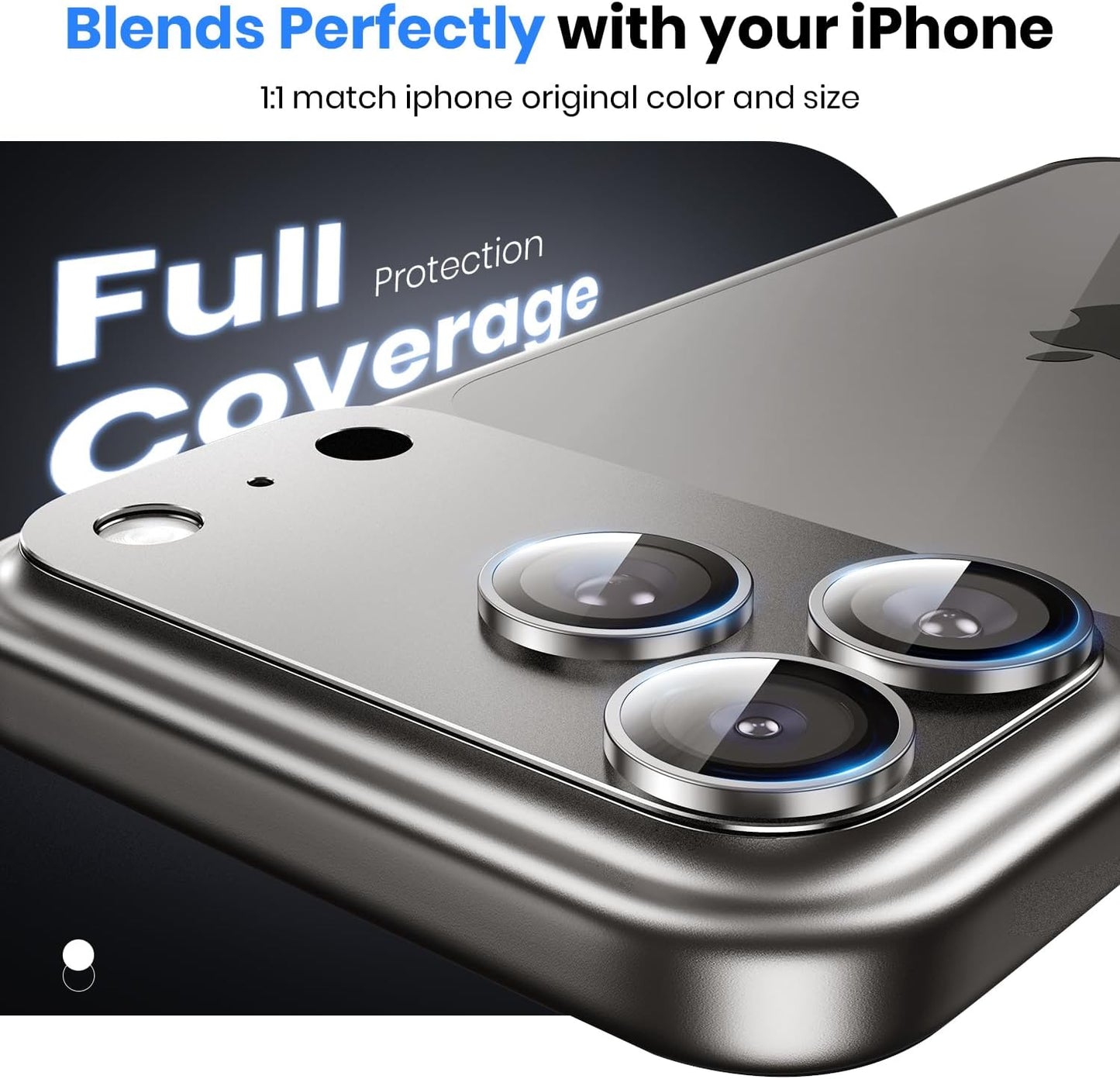 Hoerrye for iPhone 17 Pro Camera Lens Protector - [12FT Shatterproof Military Grade] [Strong Adsorption] Metal Top 9H+ Tempered Glass Camera Screen Full Protective Cover Case Friendly,Gray