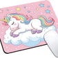 Mouse Pad, Pink Cute Unicorn Mouse Pads for Desk, 9.5" x 7.9" Non-Slip Rubber Base Computer Mousepad with Women, Portable Square Design for Wireless Mouse and Pad Laptop Office & Travel