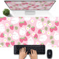 Pink Kawaii Desk Mat, Strawberry Field Desk Pad Large, Extended Mouse Pad Cute, XXL Laptop Computer Keyboard Mat Desktop Mouse Mat, Gaming Computer Pad Women Desk Decor Accessories 31.5"x15.75"