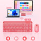 seenda Bluetooth Keyboard and Mouse for iPad, CTU-301 Multi-Device Bluetooth + 2.4G Wireless Keyboard Mouse with Tablet Holder for MacBook/Windows Computer, iOS/Andriod Tablet Phone, Coral Pink