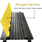 Reliancer 5 Channel Rubber Cable Protector Ramp Traffic Speed Bump 18000lbs Capacity Heavy Duty Cable Protective Cover Ramp Driveway Hose Cord Track Protector Wires Concealer w/Flip-Open Top Cover