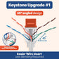 Everest 45° Angled RJ45 Cat6 Keystone Jacks 10-Pack in Orange - Slim Profile Female RJ45 Connectors - Cat 6 Keystone Jack - Compatible with 45° Angled Speed Termination Tool - 45Term (B0BL3GS7ZY)