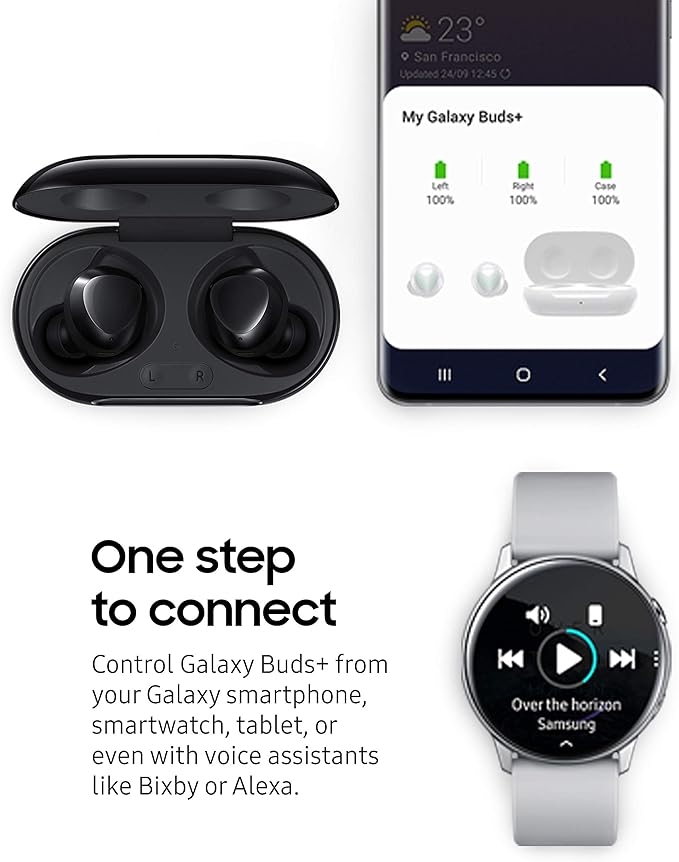 Samsung Galaxy Buds+ True Wireless Earbud Headphones - Black (Renewed)