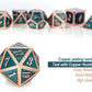 Teal D&D Metal Dice Set,DNDND 7 PCS Metallic Dungeons and Dragons Dice with Free Metal Case for D&D Game Role Playing (Teal and Copper)