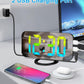SZELAM LED RGB Digital Alarm Clock,with 11 Color Modes Display,Mirror Surface,Dual USB Charger Ports,Modern Desk Clocks for Bedroom Home Office Decor- Black