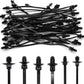 60 Pcs Push Mount Cable Ties Assorted Sizes, Black Nylon Push Mount Zip Ties Wire Harness Clips, 6-Types Snap in Zip Ties Self Locking Automotive Wire Ties for Wire Tying, Automotive