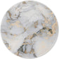ITNRSIIET Round Mouse Pad with Stitched Edge Premium-Textured Waterproof Non-Slip Rubber Base Desktop Protection Mat Diameter 8.7 inches, Gray Marbling Gold